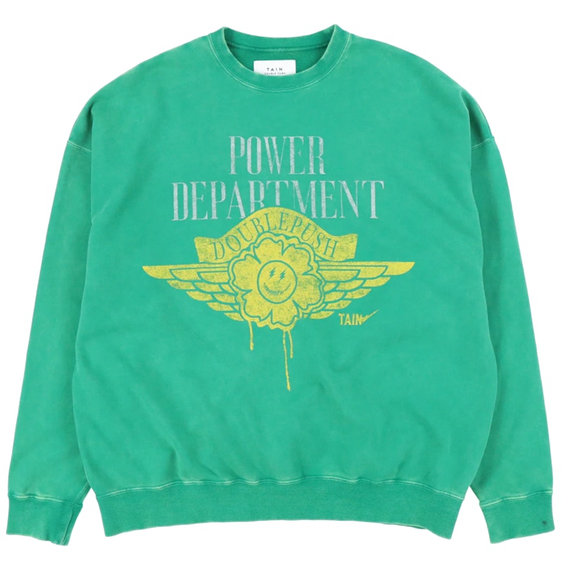 Tain Double Push Tain Crewneck Sweatshirt Green Men's - SS22 - US