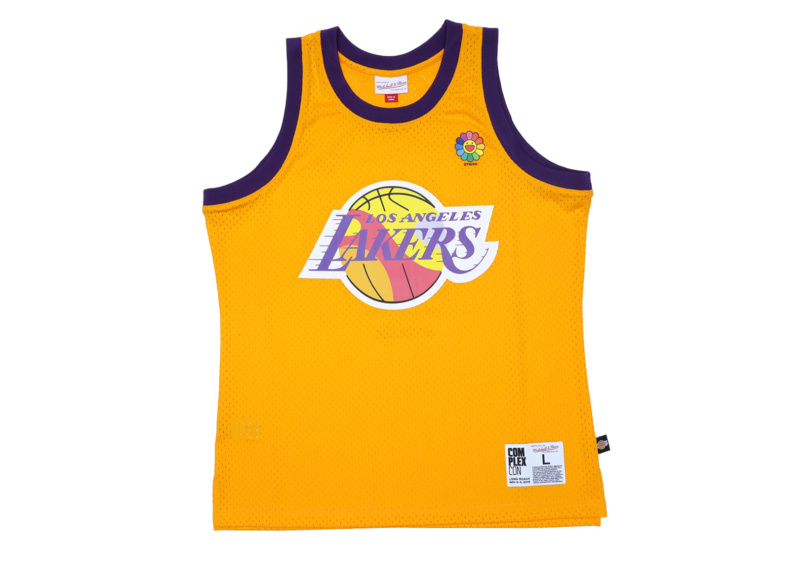 Takashi Murakami ComplexCon x LA Lakers M&N Basketball Jersey Gold
