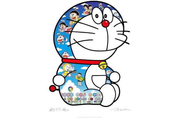 Takashi Murakami Doraemon Sitting Up: A Pleasant Day Under The Blue Sky Print (Signed, Edition of 300)