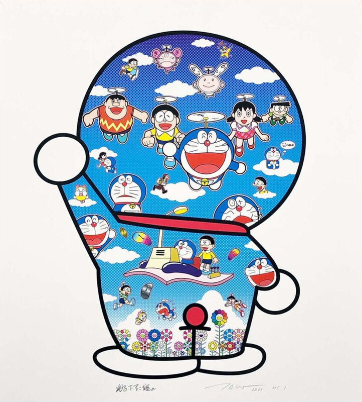Takashi Murakami Doraemon under the blue sky Print (Signed ...
