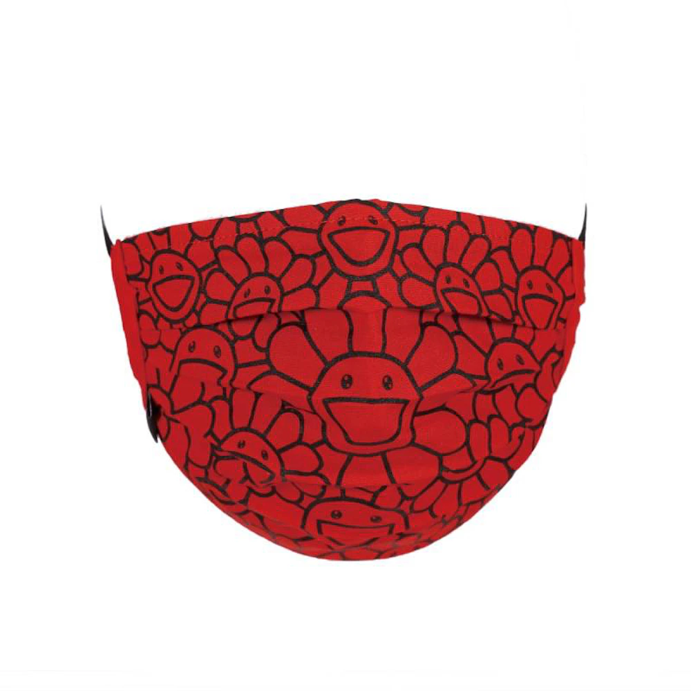 Takashi Murakami Flower Pattern Face Mask Red/Black