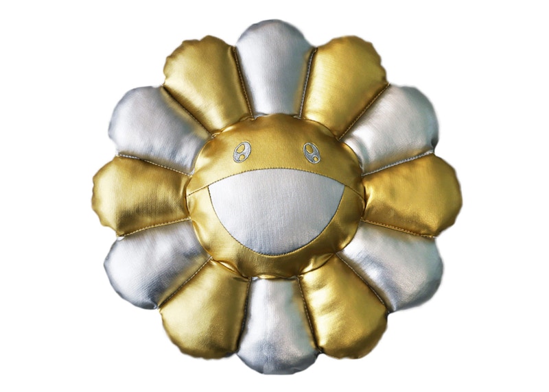 Takashi Murakami Flower Plush 30cm Silver/Gold