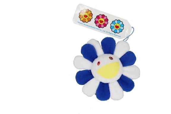 Takashi Murakami Flower Plush Pin Blue/White