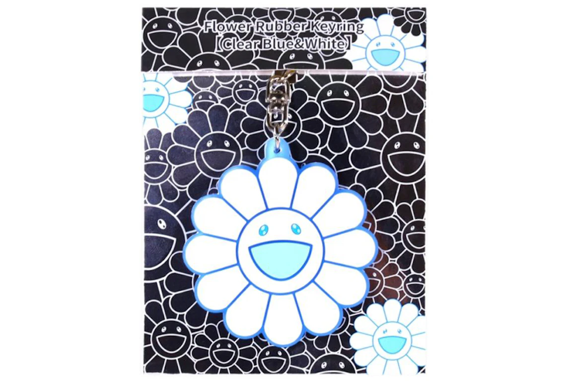 Takashi Murakami Flower Rubber Keyring Clear/Blue/White