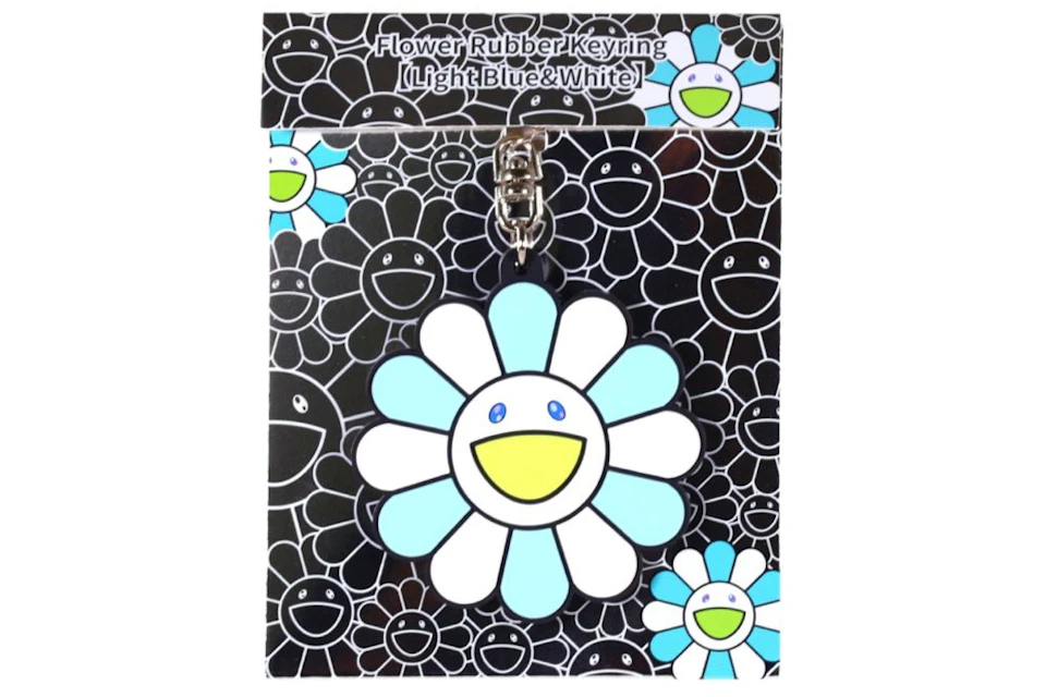 Takashi Murakami Flower Rubber Keyring Light Blue/ White