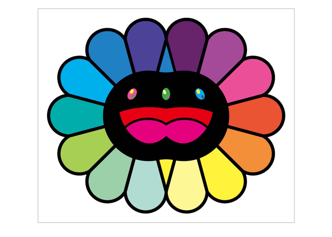 Takashi Murakami Multicolor Double Face: Black Print (Signed, Edition of  100)