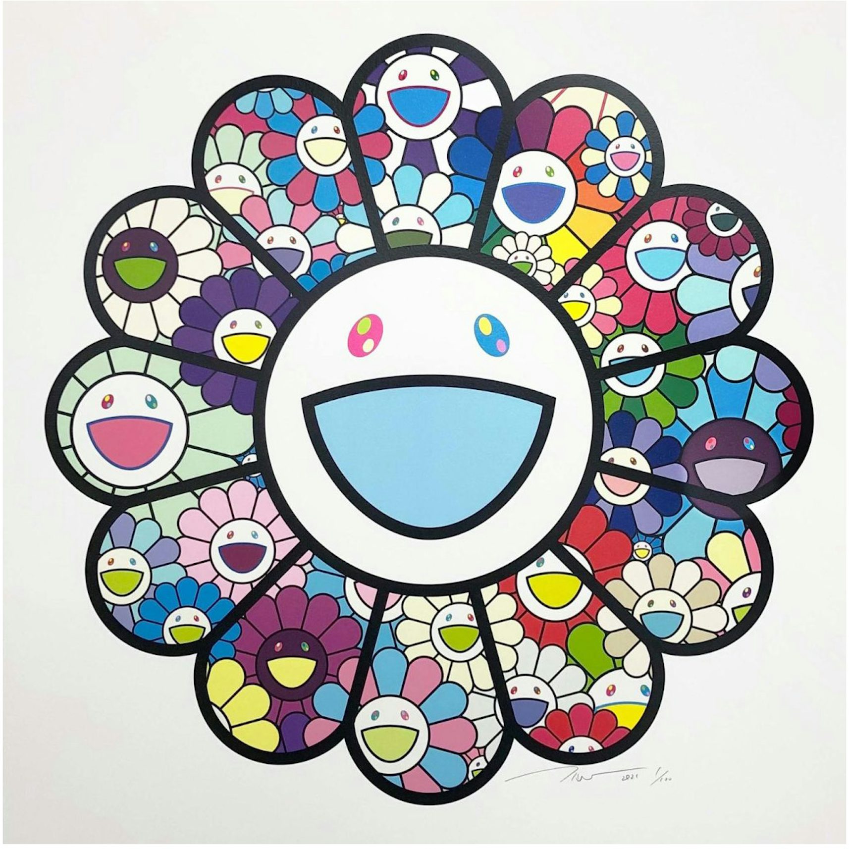 Takashi Murakami: Murakami.Flowers Dot Flower #0000 Floor Mat