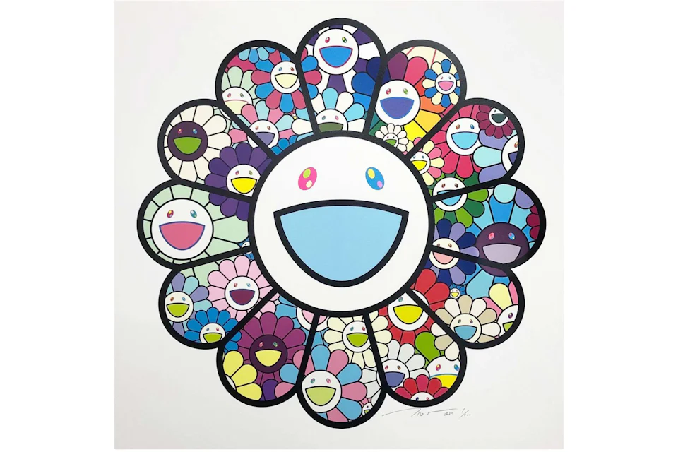 Takashi Murakami Pastel colored flowers Print (SIgned, Edition of 100)