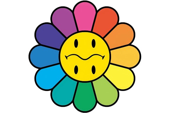 Takashi Murakami Regenbogen-Smiley-Druck (signiert, Auflage von 100 Stück)
