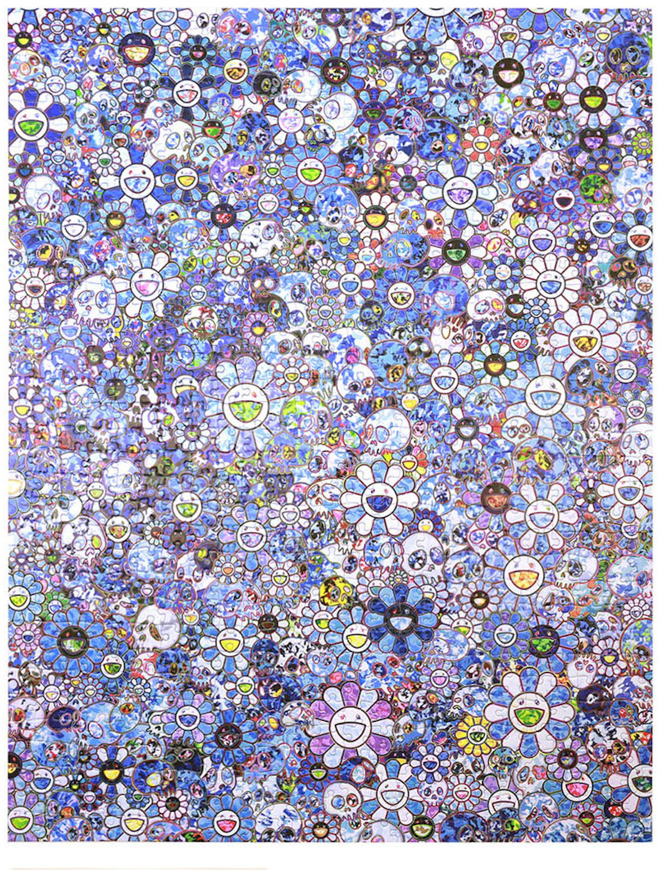 Takashi Murakami Skulls & Flowers Blue Signal Jigsaw Puzzle (875 Pieces ...