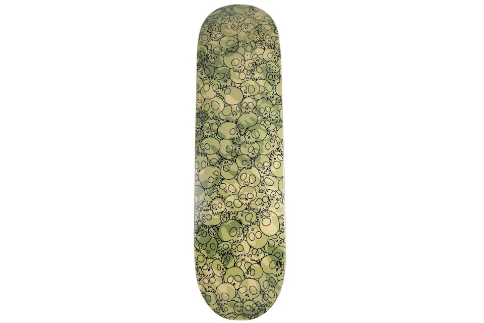 Takashi Murakami Skulls Skateboard Deck Camo Light Green