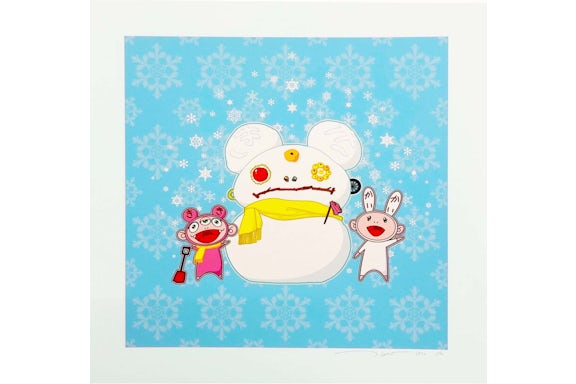 Takashi Murakami Snowman Flower Snowman and Kaikai Kiki Print (Signed, Edition of 100)