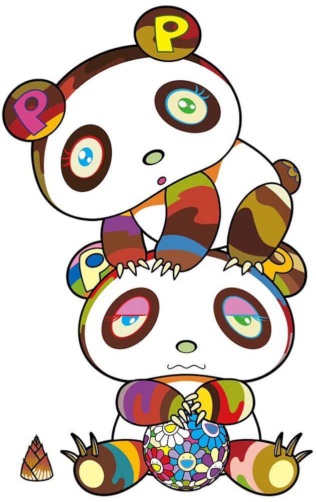 Takashi Murakami Two Panda Cubs In a Totem Pole Print (Signed, Edition ...