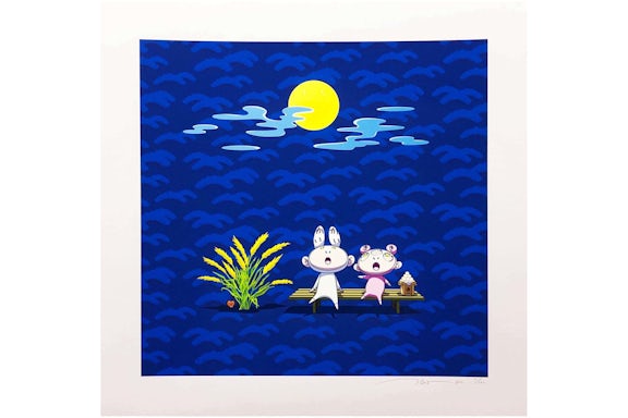 Takashi Murakami Yuzuki Hana KaiKai Kiki Watching the Moon Print (Signed, Edition of 100)