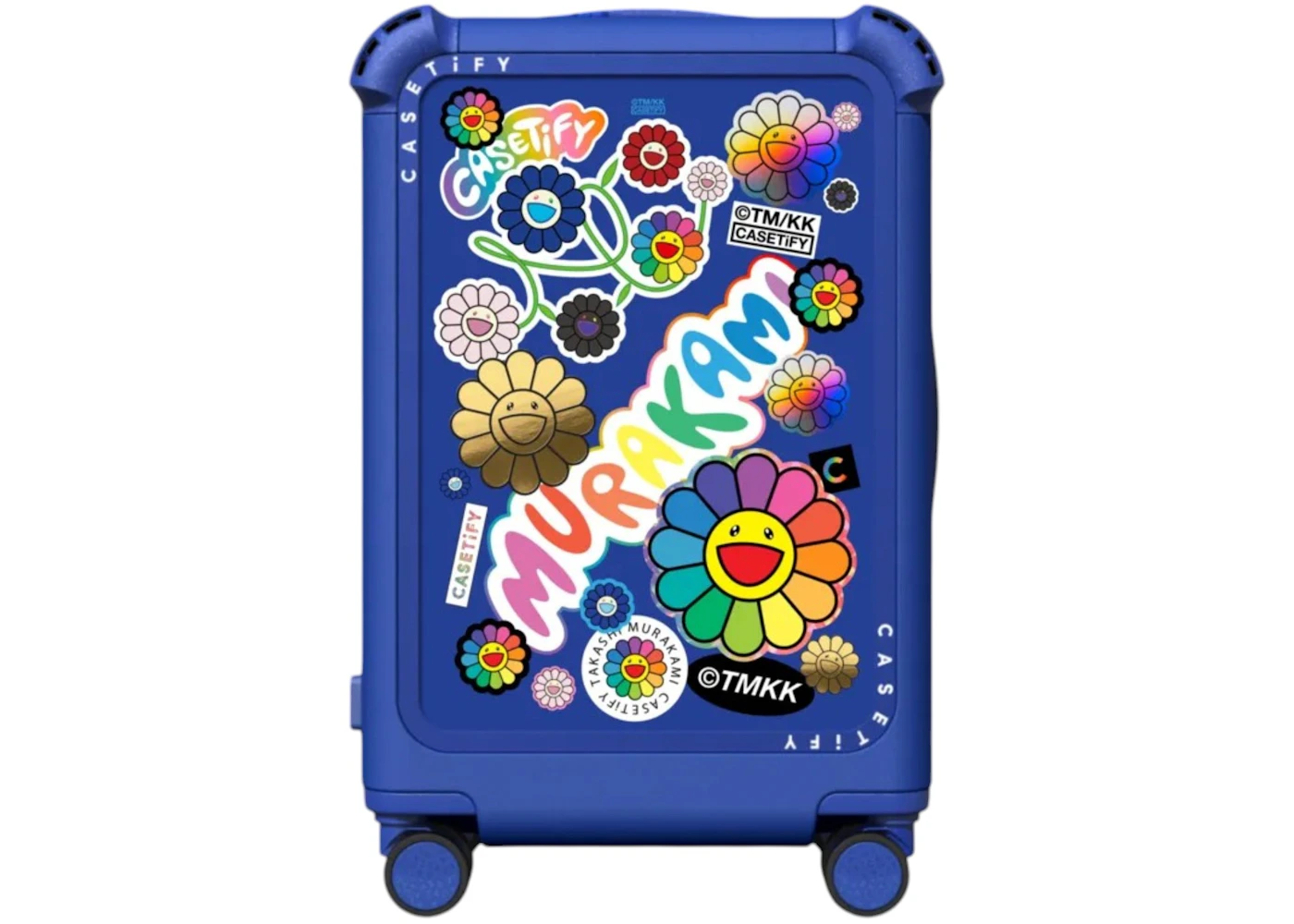 Takashi Murakami x CASETiFY Flowers Sticker Mania 21" Carry-On Suitcase Cobalt Blue