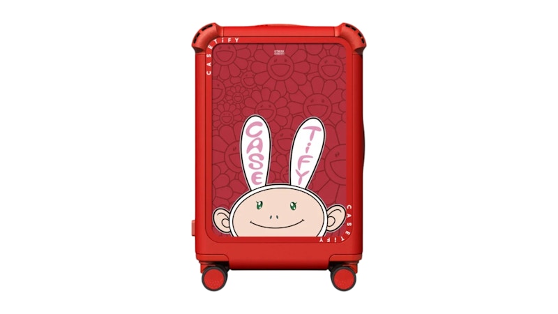 Pre-owned Takashi Murakami X Casetify Kaikai 21" Carryon Suitcase In Cherry Red