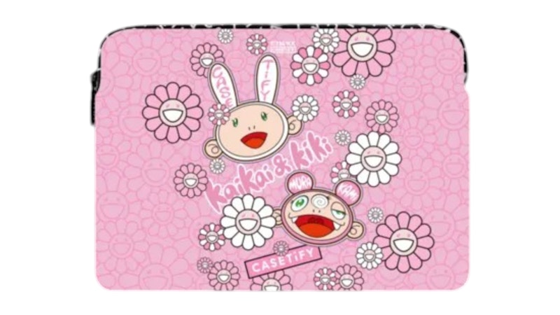Pre-owned Takashi Murakami X Casetify Kaikai And Kiki Sticker Mania Small 13" Laptop Sleeve In Pink