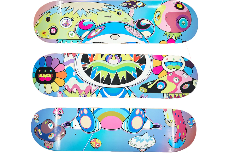 Takashi Murakami x ComplexCon Mutated Skateboard Deck (Set of 3) Multicolor