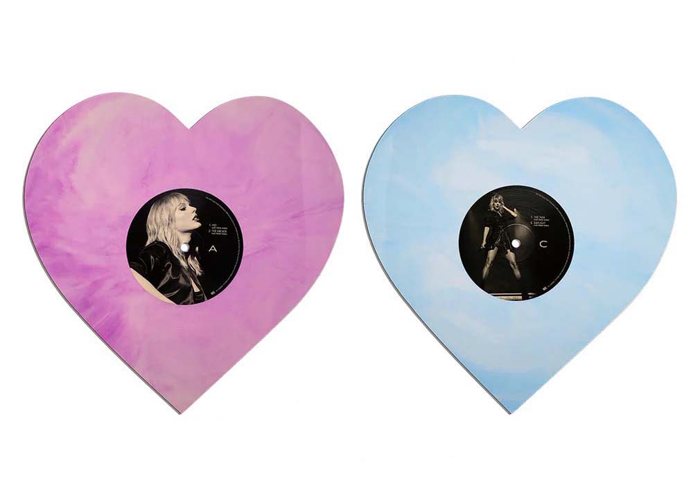 テイラー・スウィフト『Lover』(パリライブ版) ハート型 2× LP レコード ピンク & ブルー