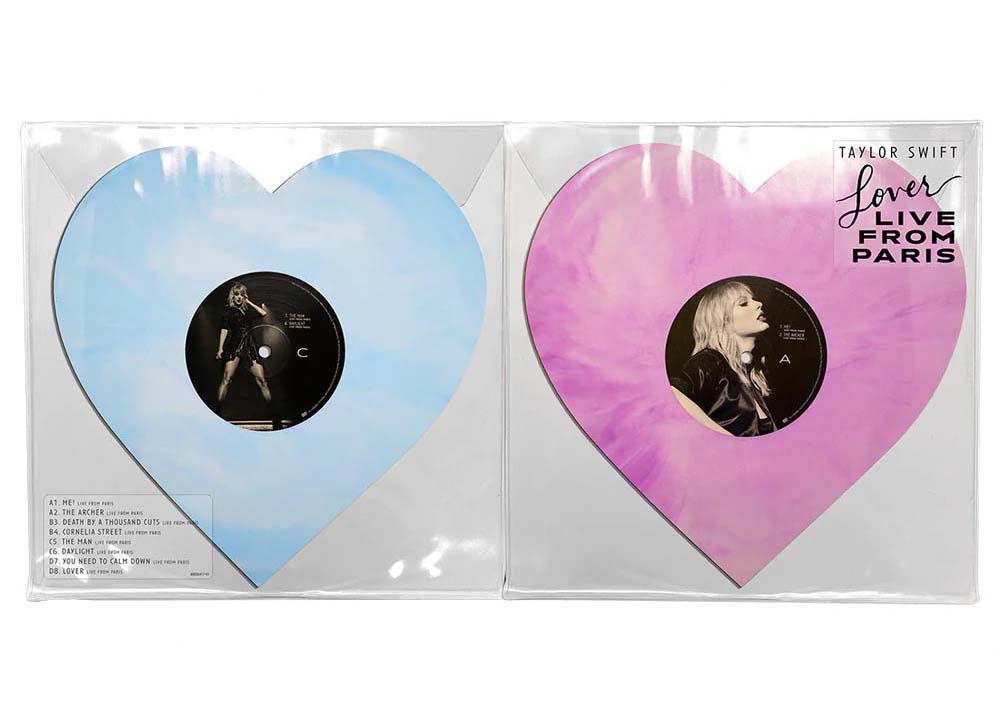 Taylor Swift Lover (Live From Paris) Heart Shaped 2XLP Vinyl Pink 