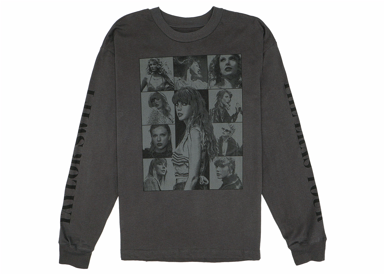 Taylor Swift The Eras Tour Collage Long Sleeve T-shirt Black