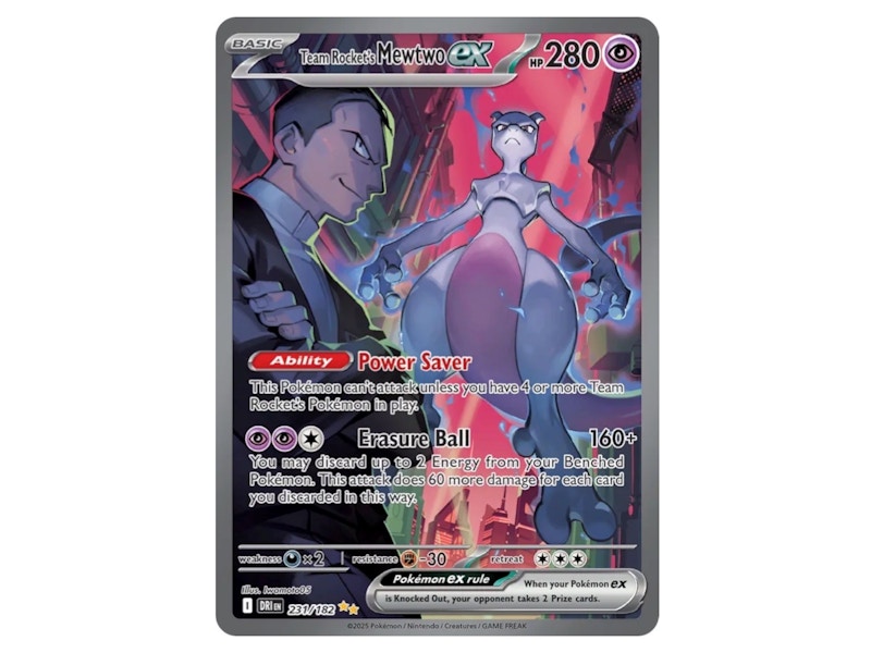 Team Rocket's Mewtwo ex 2025 Pokémon Scarlet & Violet Destined
