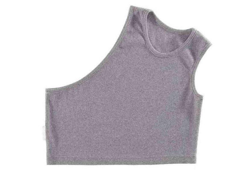 Telfar Cropped Half Tank Heather Grey