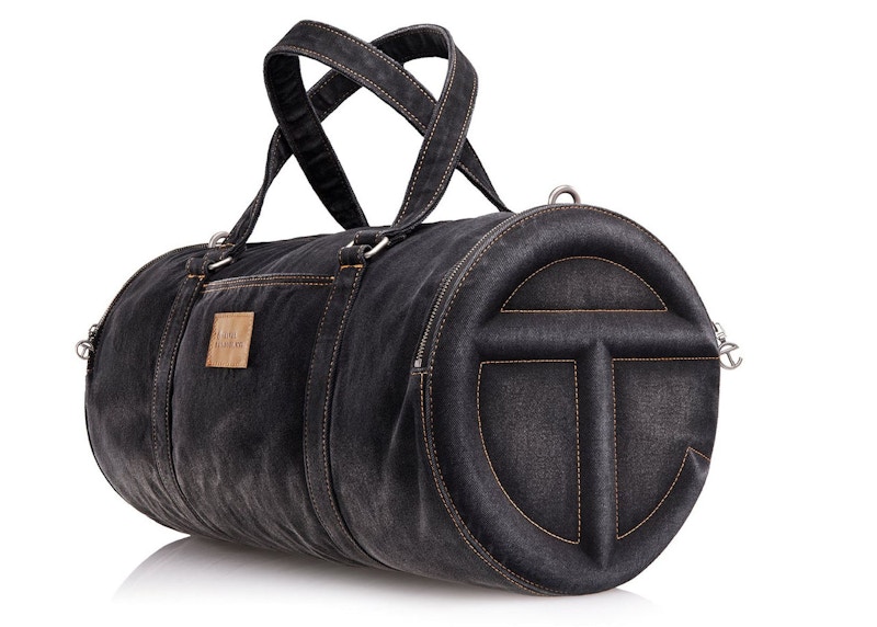 Pre-owned Telfar Large Denim Duffle In Black