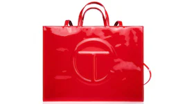 Telfar Large Patent Shopping Bag Red