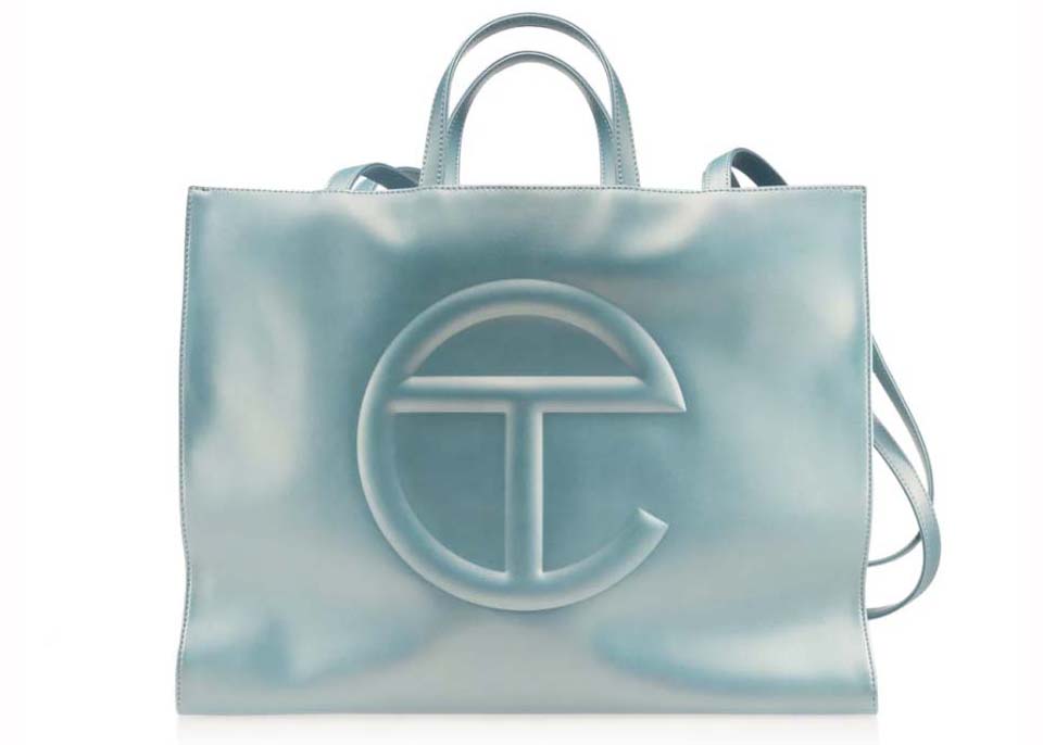 Telfar Large Shopping Bag Blue Ray in Polyurethane/Polyester with  Silver-tone - US