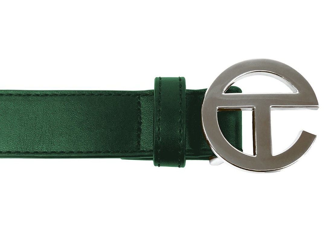 Pre-owned Telfar Logo Belt Dark Olive