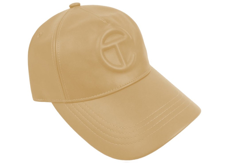 Telfar Logo Embossed Hat Cream in Faux Leather US