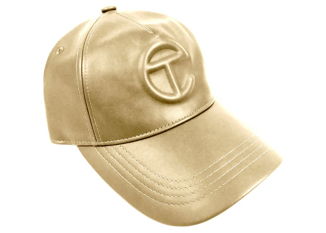 Telfar Logo Embossed Hat Gold in Faux Leather - JP