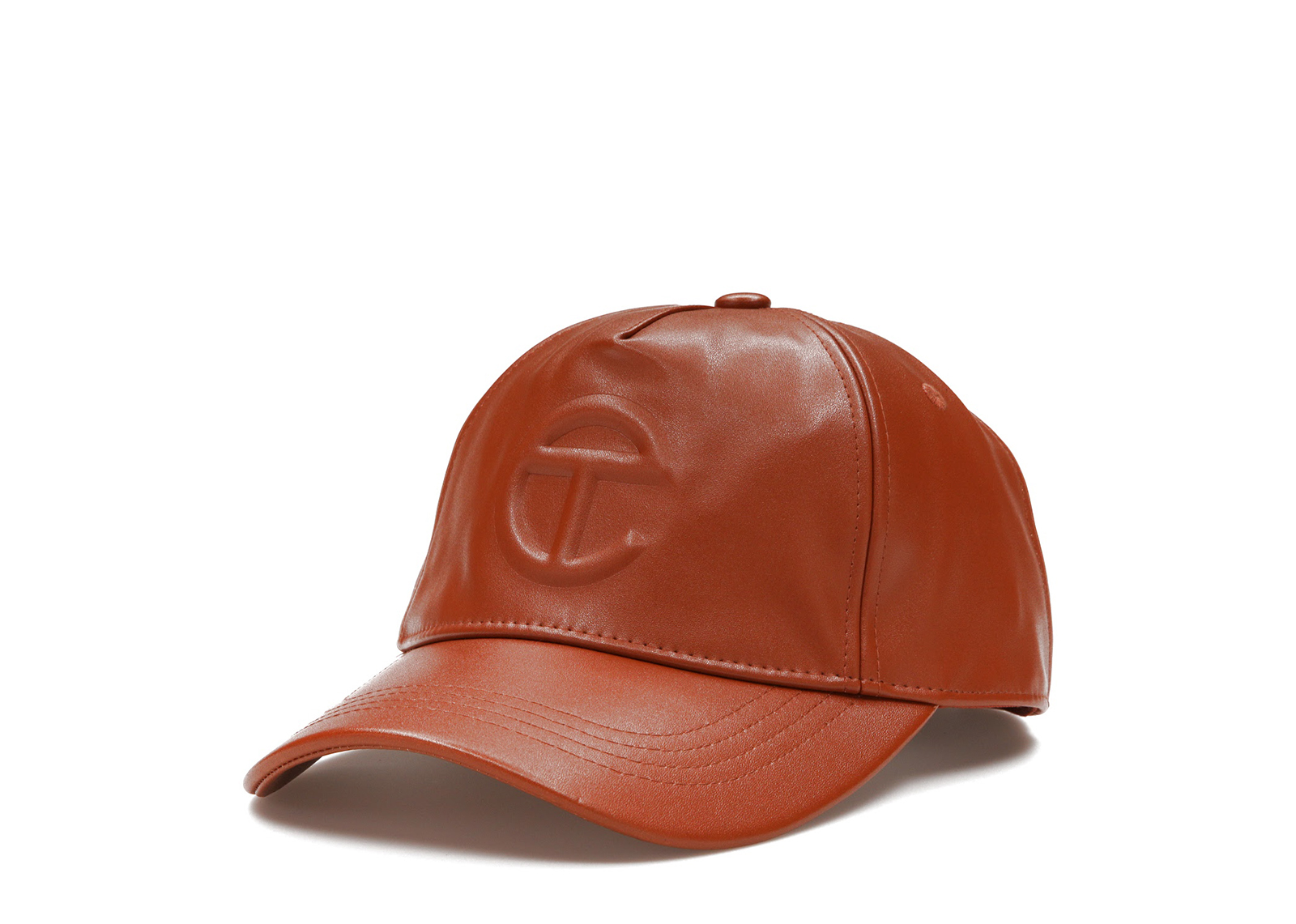 Telfar Logo Embossed Hat Tan in Vegan Leather - JP