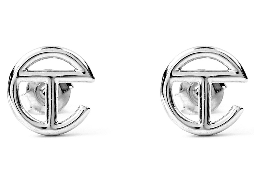 Telfar Logo Stud Earring Silver