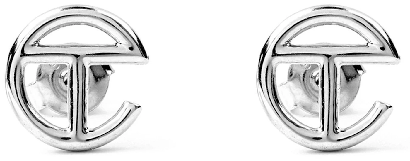 Telfar Logo Stud Earring Silver in Silver 925/Rhodium Plated with ...