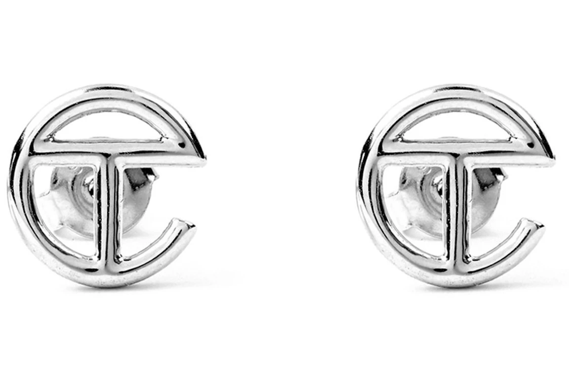 Telfar Logo Stud Earring Silver