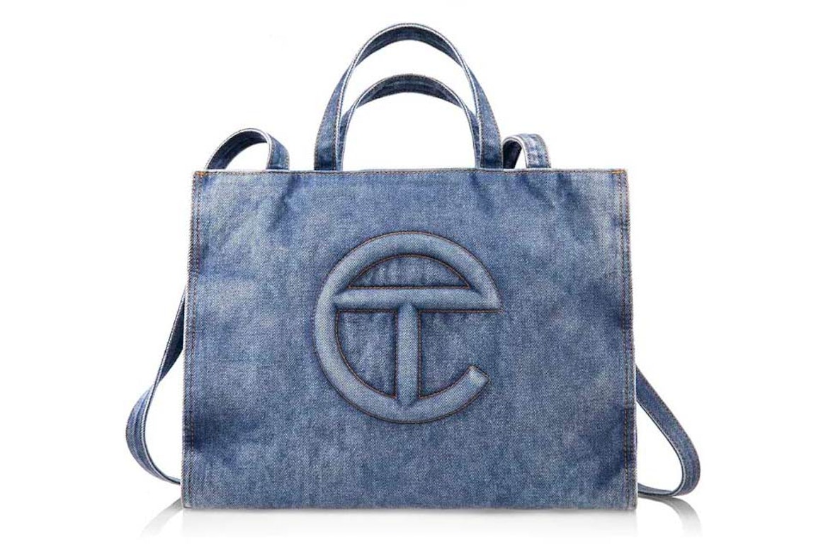 Pre-owned Telfar Medium Denim Shopping Bag Blue