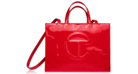 Telfar Medium Patent Shopping Bag Red