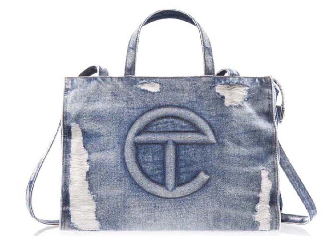 Pre-owned Telfar Medium Shopping Bag Distressed Blue