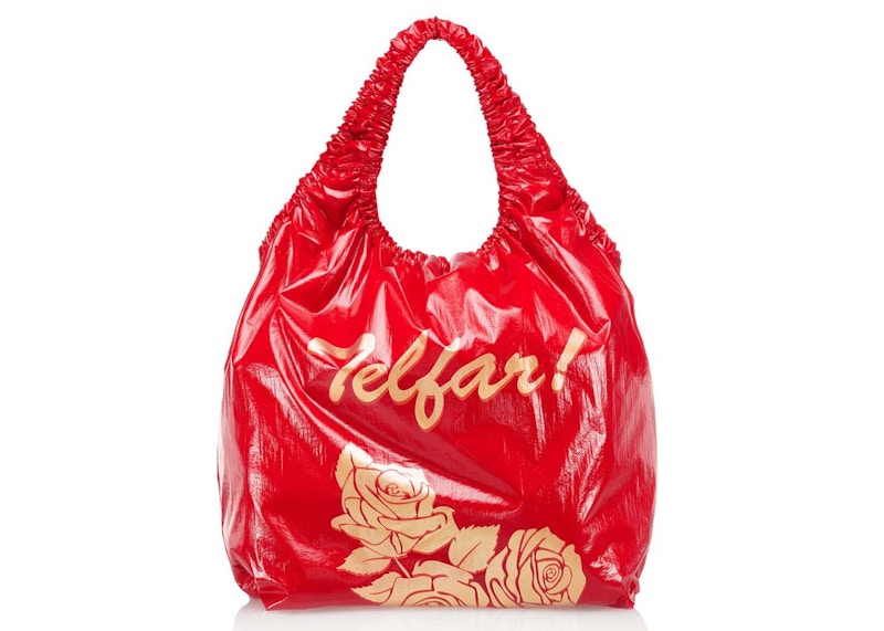 Telfar Regular Flower Plastic Bag Red