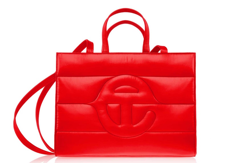 Telfar Medium Puff Shopper Red in Nylon with Silver tone US