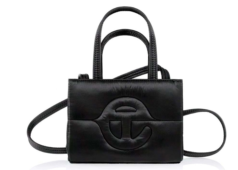 Telfar Small Puff Shopper Black in Nylon with Silver tone JP