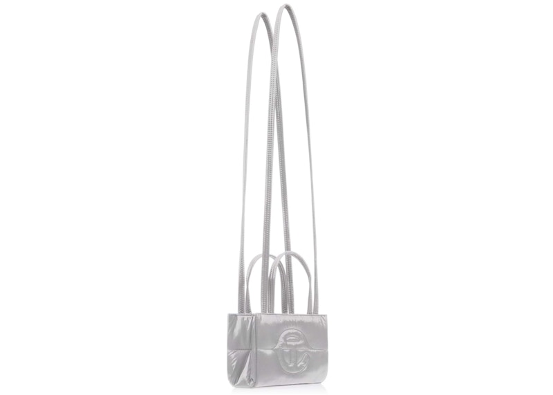 Telfar Small Puff Shopper Grey in Nylon with Silvertone US