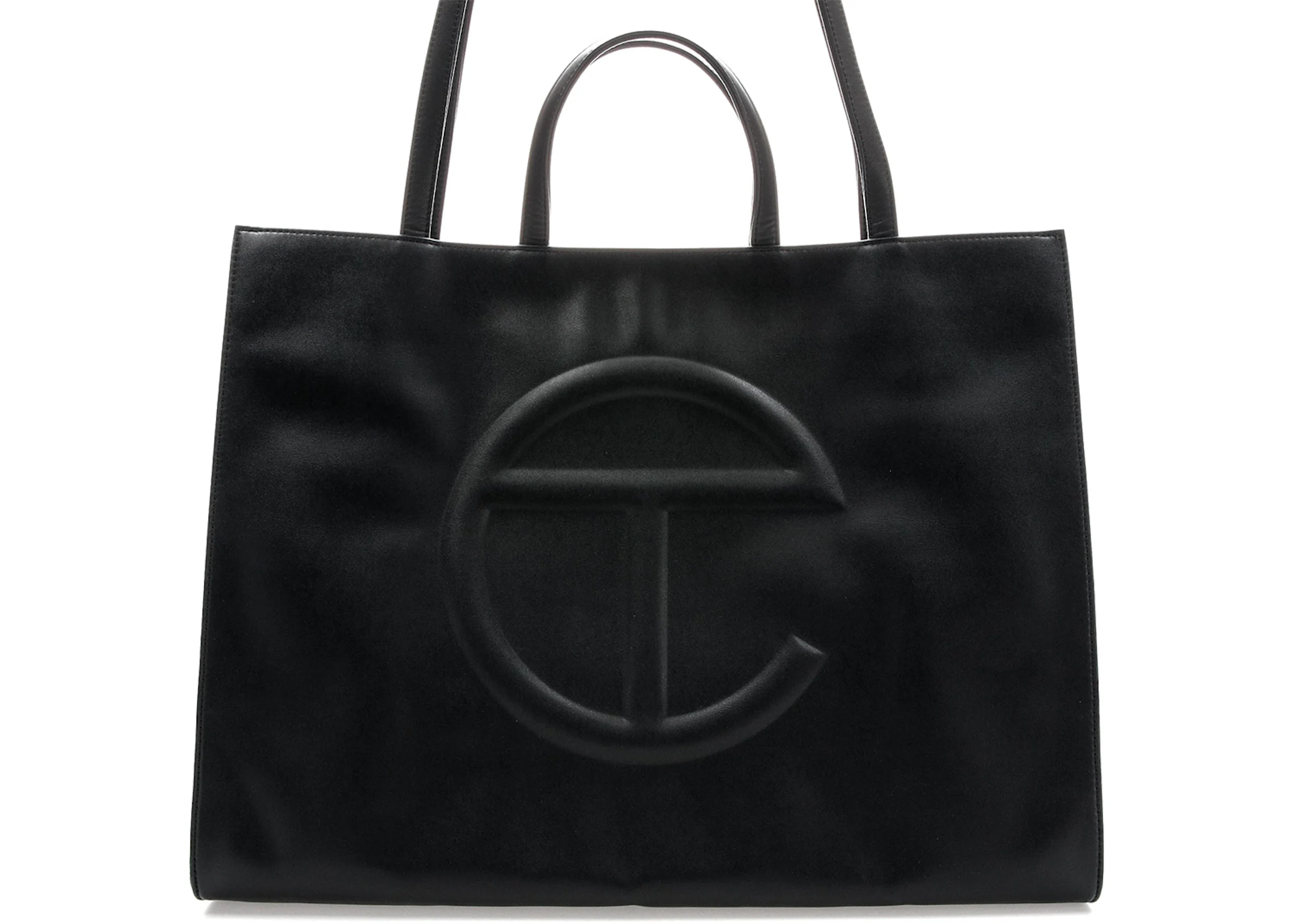 Telfar Shopping Bag Large Black in Vegan Leather with Silver-tone - US