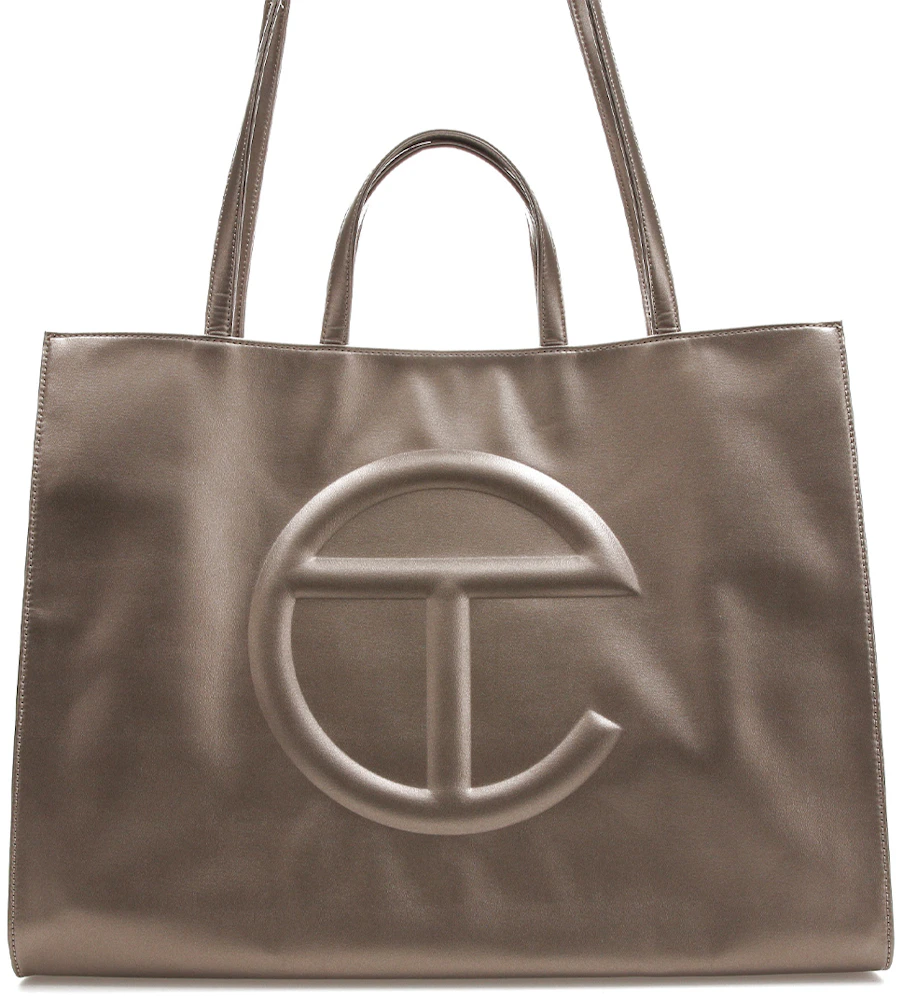 Telfar Shopping Bag Large Bronze in Vegan Leather with Silver-tone - US