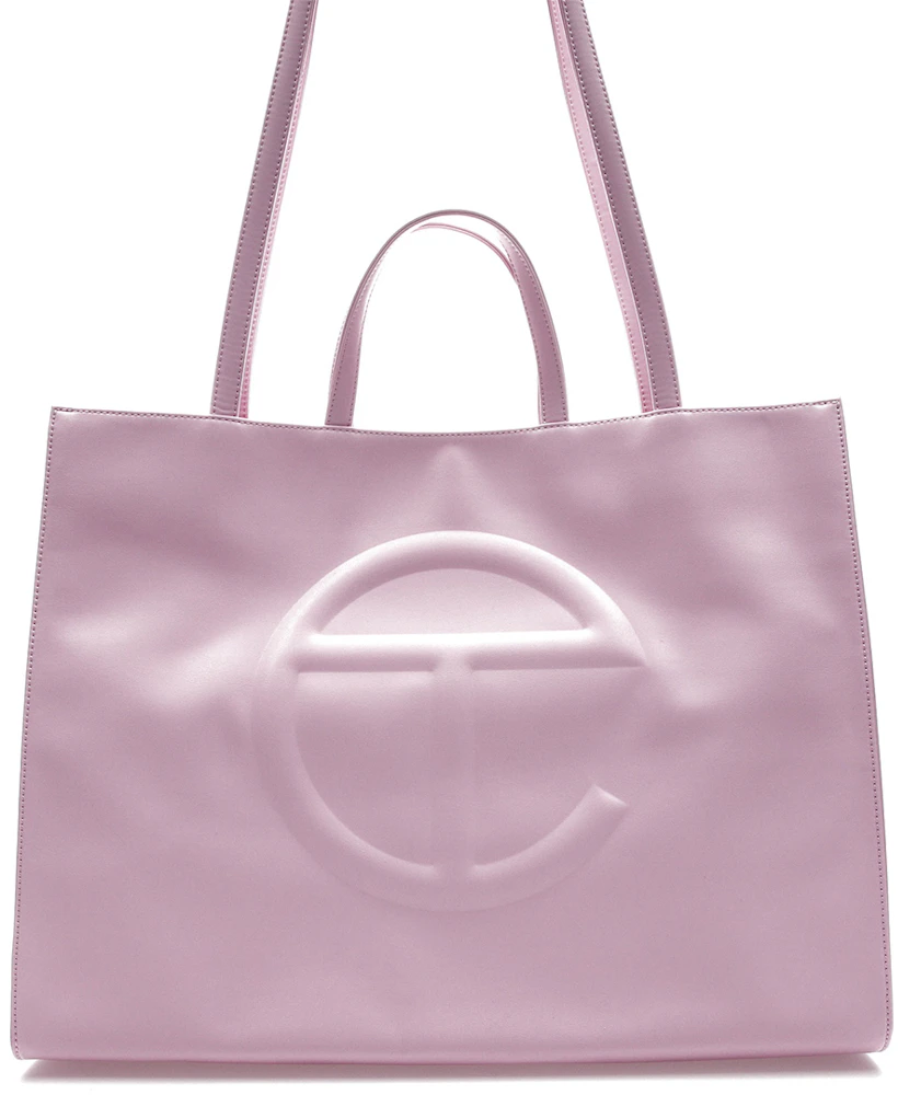 Telfar Shopping Bag Small Bubblegum Pink in Vegan Leather with Silver-tone  - US