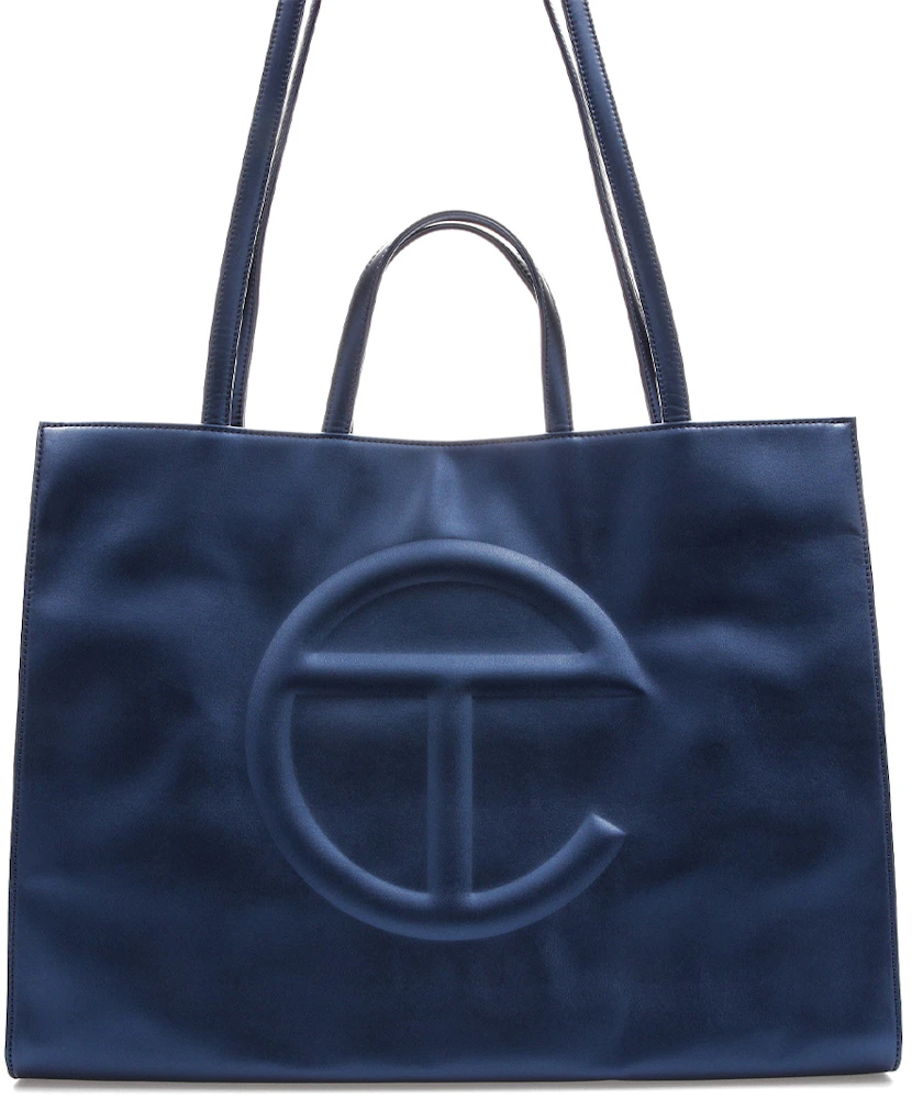 Telfar Shopping Bag Large Cobalt in Vegan Leather with Silver-tone - US