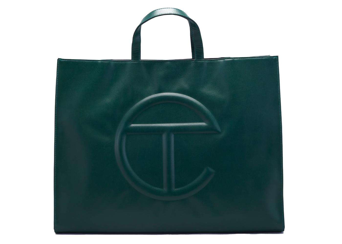 Telfar Shopping Bag Large Dark Olive in Vegan Leather with Silver ...