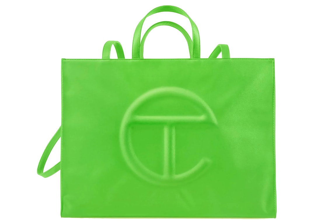 Pre-owned Telfar Shopping Bag Large Highlighter Green